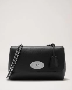 Medium Lily Black Print Leather