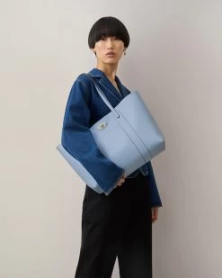 Bayswater Tote Poplin Blue & Dark Oxblood -Fashion Bag Store G HH5727 205U804 6