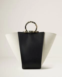 Rider's Top Handle Bag Black & Ecru