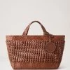 Small Woven Leather Tote Vintage Oak -Fashion Bag Store G HH9206 000G924