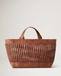 Small Woven Leather Tote Vintage Oak -Fashion Bag Store G HH9206 000G924 3