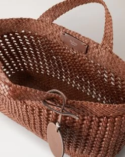 Small Woven Leather Tote Vintage Oak -Fashion Bag Store G HH9206 000G924 5