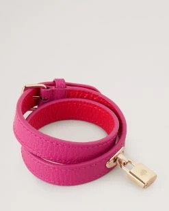 Double Leather Bracelet Mulberry Pink