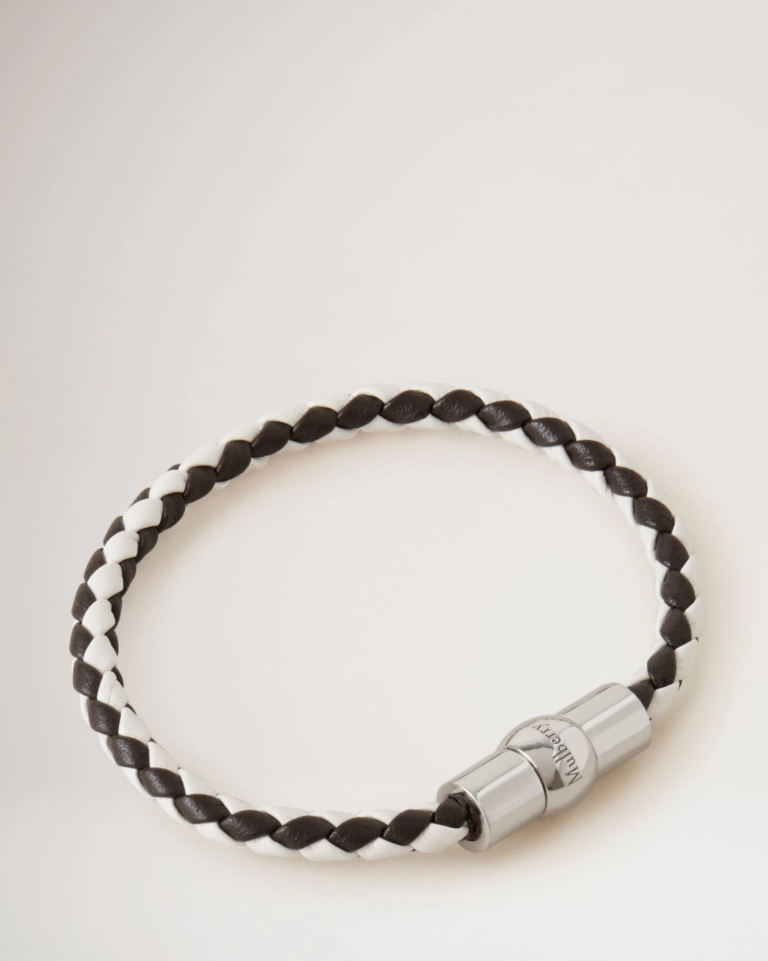 Iris Leather Bracelet Ebony & White 3 Iris Leather Bracelet Ebony & White