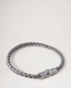 Iris Leather Bracelet Charcoal & Solid Grey