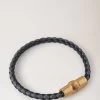 Iris Leather Bracelet Charcoal & Black