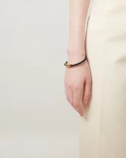 Iris Leather Bracelet Charcoal & Black -Fashion Bag Store G QB2375 736C937 3