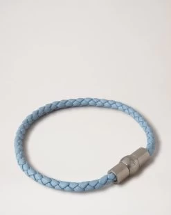 Iris Leather Bracelet Poplin Blue