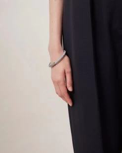 Iris Leather Bracelet Poplin Blue -Fashion Bag Store G QB2375 736U804 6