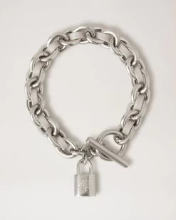Lily Leather Chain Bracelet Small Pale Grey