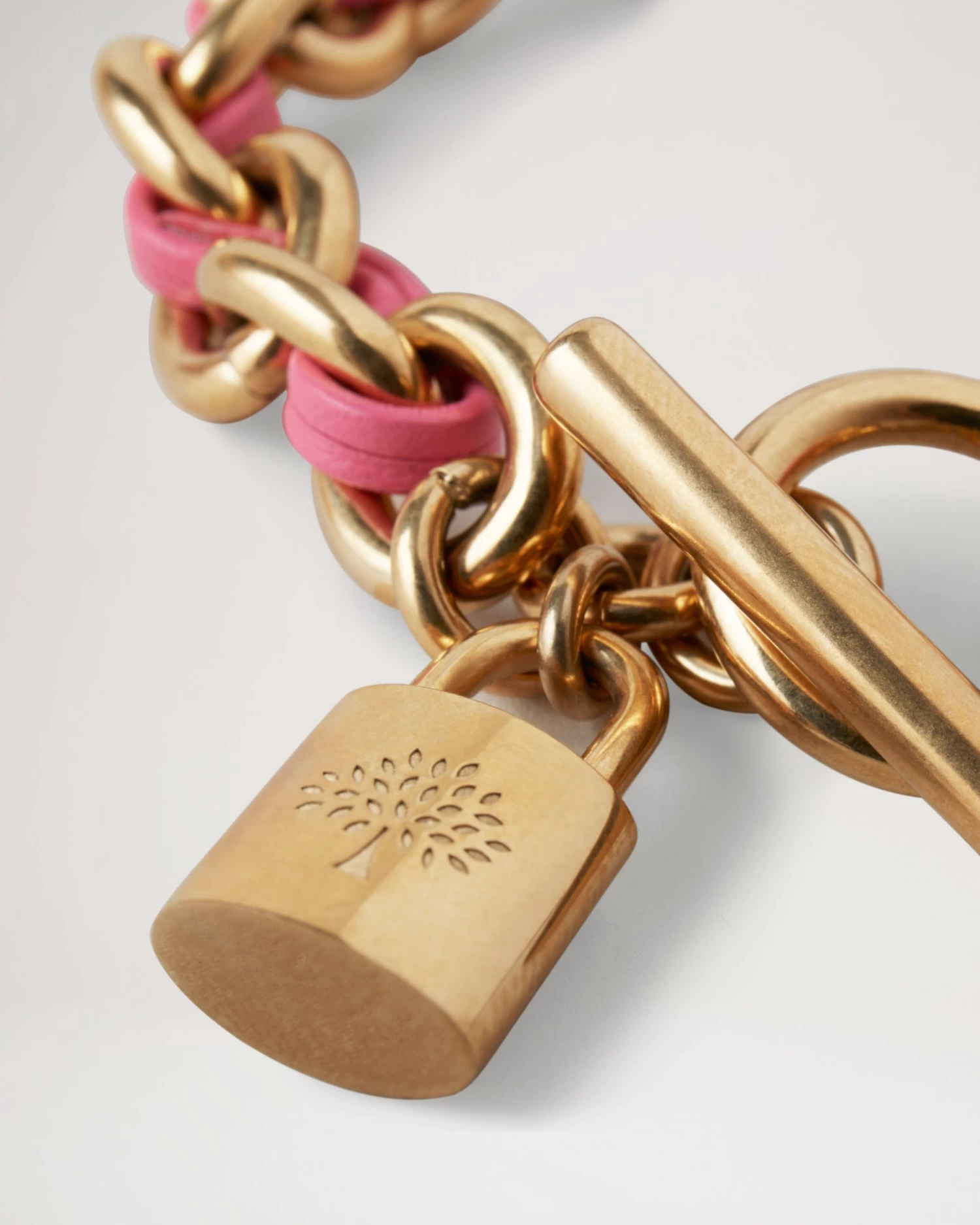 Lily Leather Chain Bracelet Medium Geranium Pink 4 Lily Leather Chain Bracelet Medium Geranium Pink - Image 2