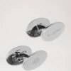 Oval Reversible Cufflinks Silver 1 Oval Reversible Cufflinks Silver -Fashion Bag Store G QC1312 160D130