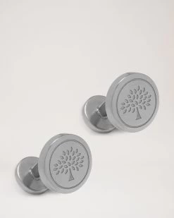 Round Tree Cufflinks Silver