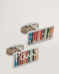 Paul Smith Men's Cufflinks Multicolour Logo