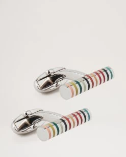 Paul Smith Men's Cufflinks Multicolour Stripe