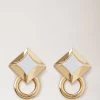 Iris Earrings Gold & White -Fashion Bag Store G QE2385 000N684