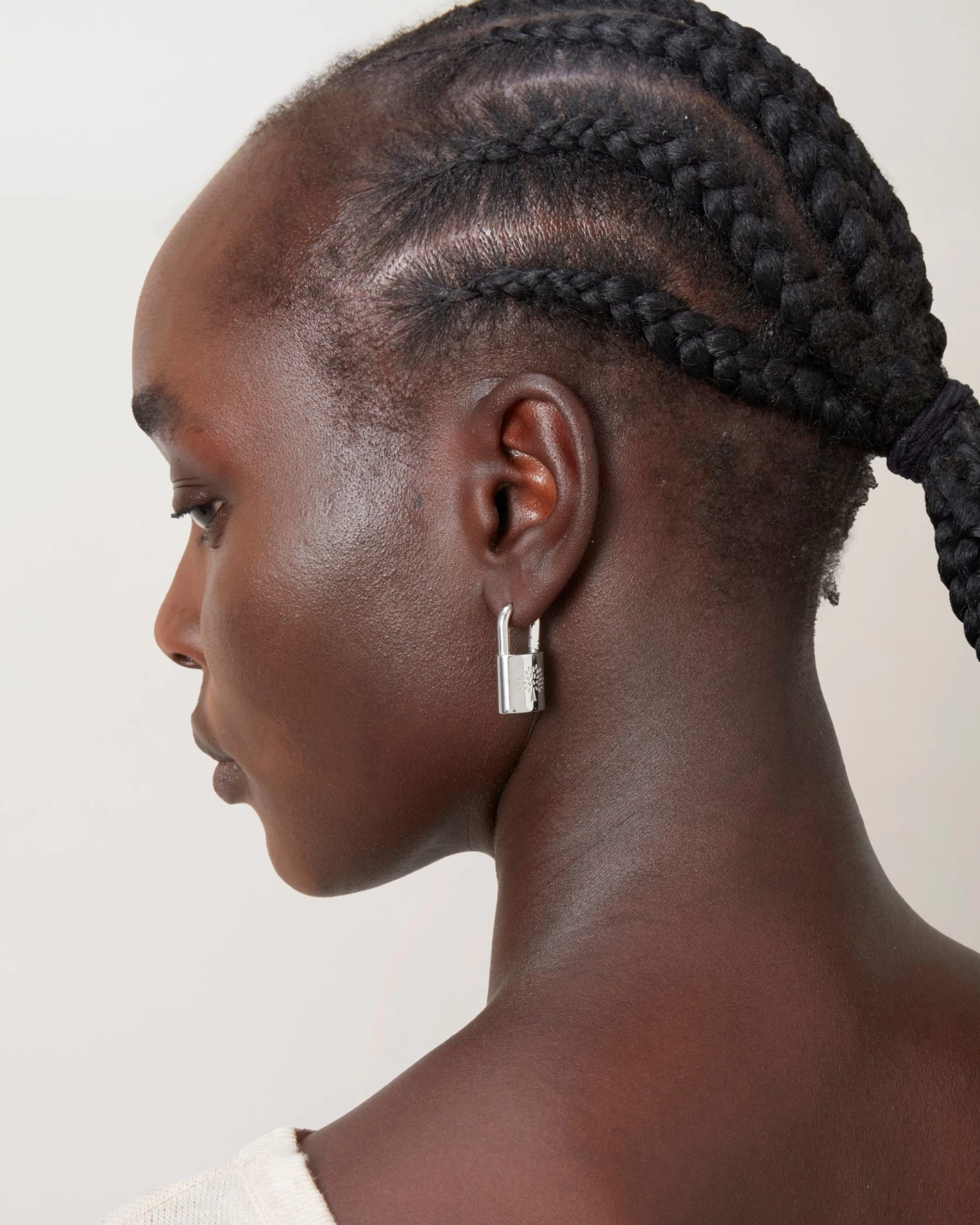 Padlock Hoop Earrings Silver 5 Padlock Hoop Earrings Silver - Image 3