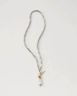 Amberley Baroque Pearl Necklace Silver