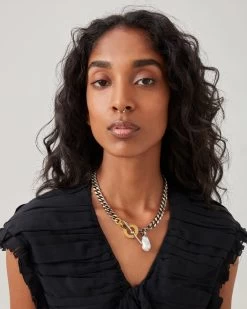 Amberley Chunky Necklace Silver & Gold -Fashion Bag Store G QN2331 000D677 3