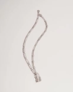 Padlock Necklace Silver