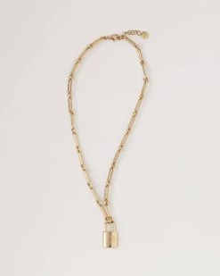 Padlock Necklace Gold