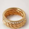 Twist Ring Gold & Crystal -Fashion Bag Store G QR2281 000Z960