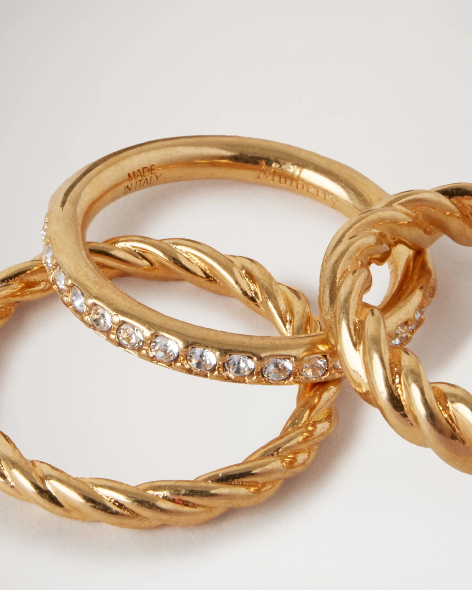 Twist Ring Gold & Crystal 4 Twist Ring Gold & Crystal - Image 2