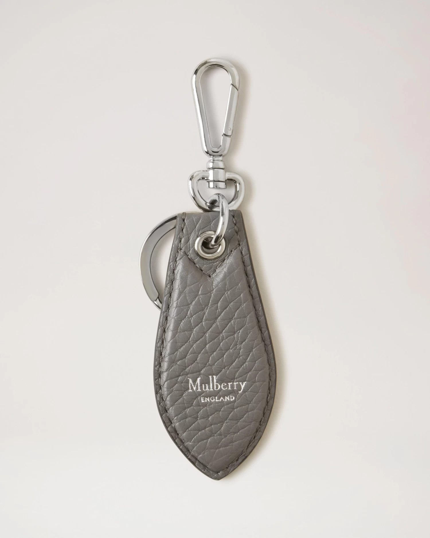 Leather Tab Keyring Charcoal 3 Leather Tab Keyring Charcoal