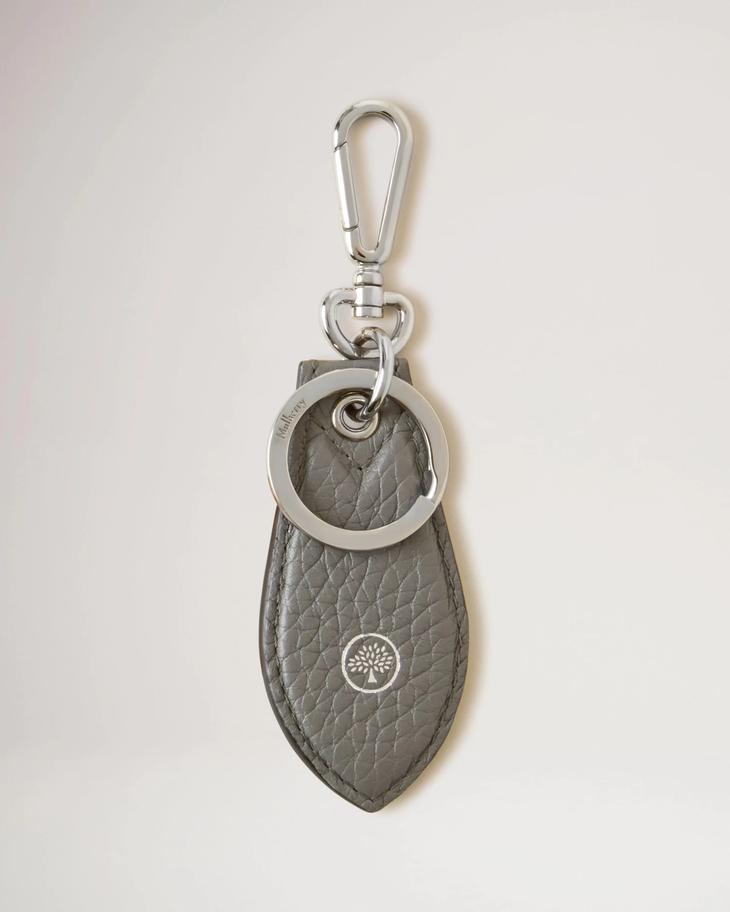 Leather Tab Keyring Charcoal 4 Leather Tab Keyring Charcoal - Image 2