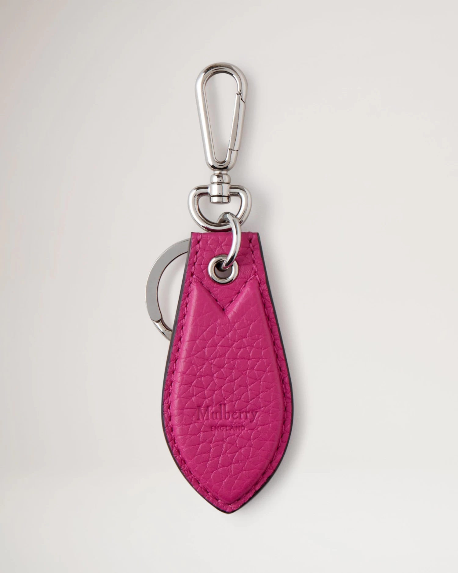 Leather Tab Keyring Mulberry Pink 3 Leather Tab Keyring Mulberry Pink