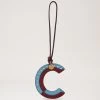 Bi-Colour Leather Keyring - C Pale Slate 2 Bi-Colour Leather Keyring - C Pale Slate -Fashion Bag Store G RK5455 657D159