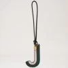 Bi-Colour Leather Keyring - J Mulberry Green & Chalk -Fashion Bag Store G RK5456 657Z948