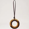 Bi-Colour Leather Keyring - O Deep Amber 1 Bi-Colour Leather Keyring - O Deep Amber -Fashion Bag Store G RK5468 657N651