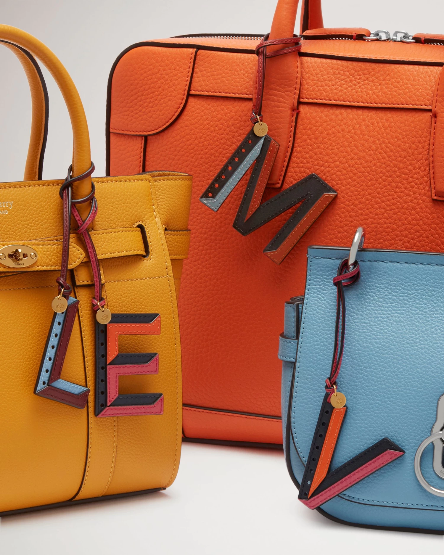 Bi-Colour Leather Keyring - T Deep Amber 4 Bi-Colour Leather Keyring - T Deep Amber - Image 2