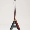 Tri-Colour Leather Keyring - A Black -Fashion Bag Store G RK5472 657A100
