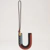 Tri-Colour Leather Keyring - U Black -Fashion Bag Store G RK5476 657A100