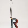 Tri-Colour Leather Keyring - R Black -Fashion Bag Store G RK5477 657A100