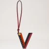 Tri-Colour Leather Keyring - V Midnight -Fashion Bag Store G RK5482 657U135
