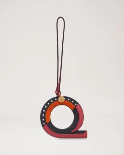 Tri-Colour Leather Keyring - Q Midnight