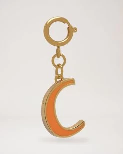 Enamel Keyring - C Tangerine Orange
