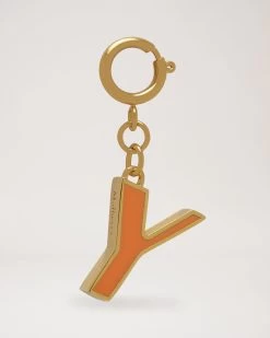 Enamel Keyring - Y Tangerine Orange