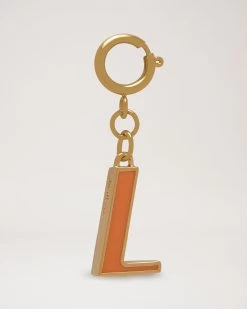 Enamel Keyring - L Tangerine Orange