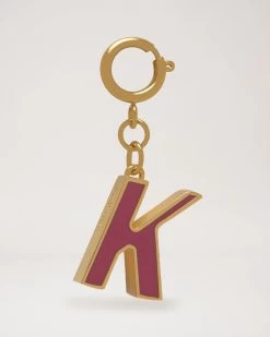 Enamel Keyring - K Red Berry