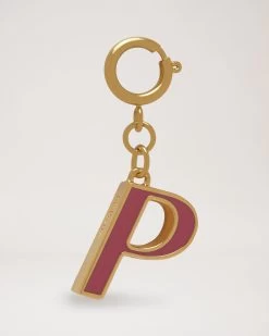 Enamel Keyring - P Red Berry