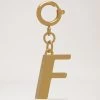Alphabet Brass Keyring - F Gold