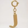 Alphabet Brass Keyring - J Gold