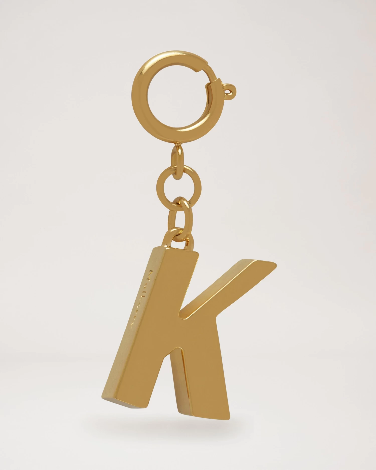 Alphabet Brass Keyring - K Gold 3 Alphabet Brass Keyring - K Gold