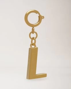 Alphabet Brass Keyring - L Gold