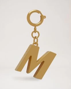 Alphabet Brass Keyring - M Gold