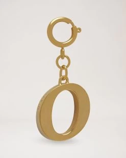 Alphabet Brass Keyring - O Gold